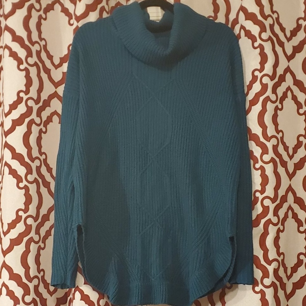 Beautiful teal cowl neck sweater